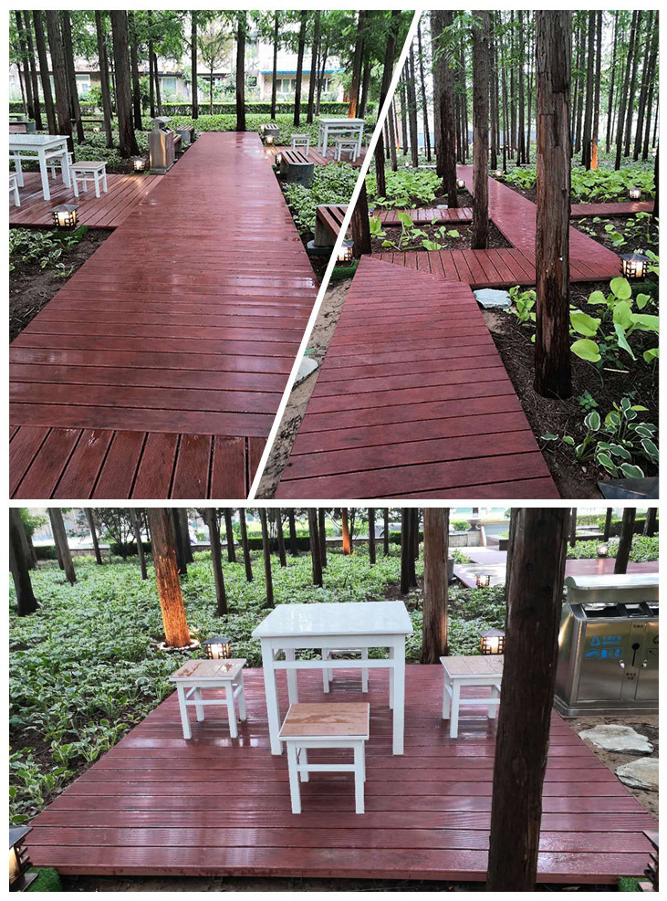 Decking in WPC color sequoia
